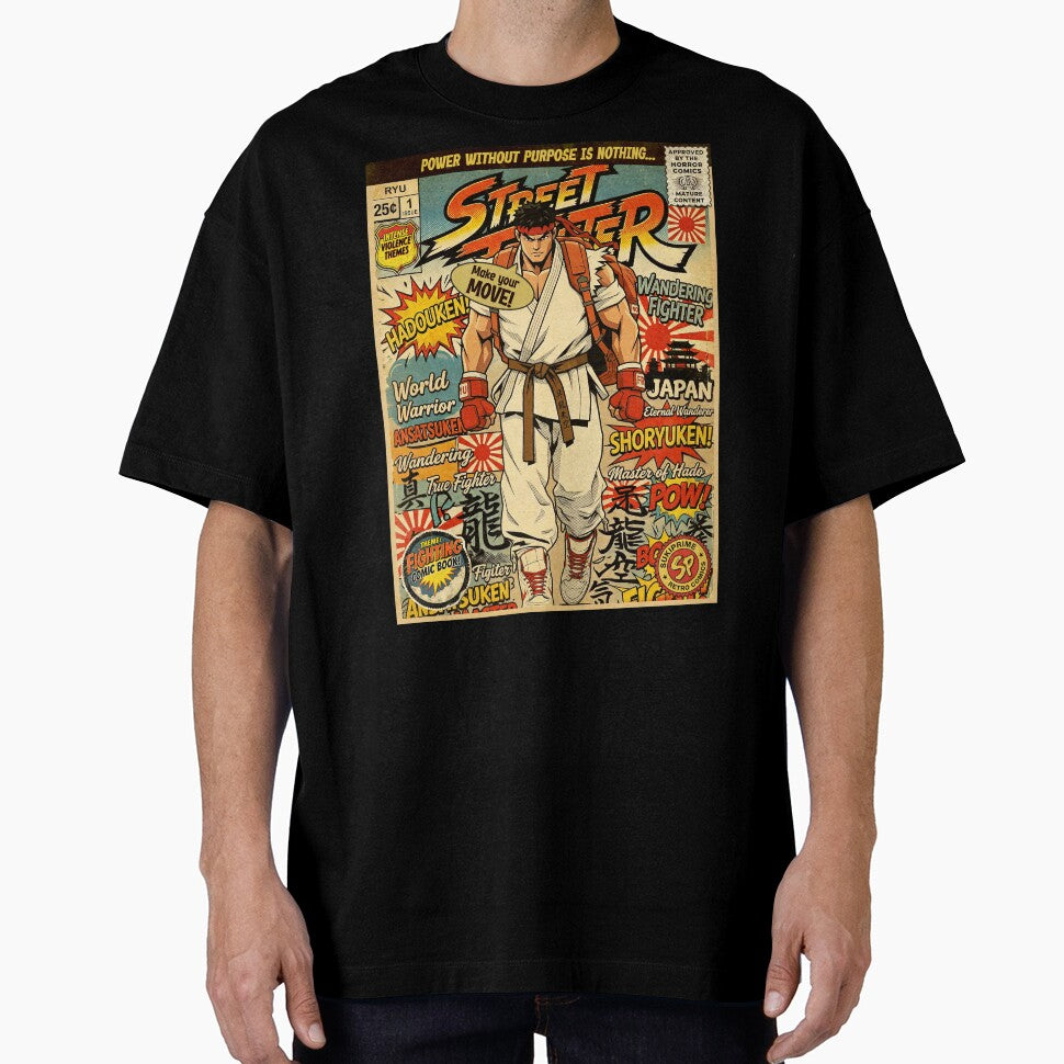 Street Fighter Ryu Retro Vintage Comic Cover Art by Back2Collage