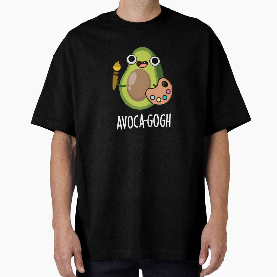 Avoca-gogh Funny Avocado Artist Pun (Dark BG) by punnybone