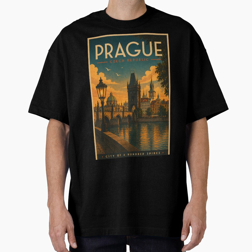 Prague Retro Travel Art– Vintage Czech Republic City Art by bergee