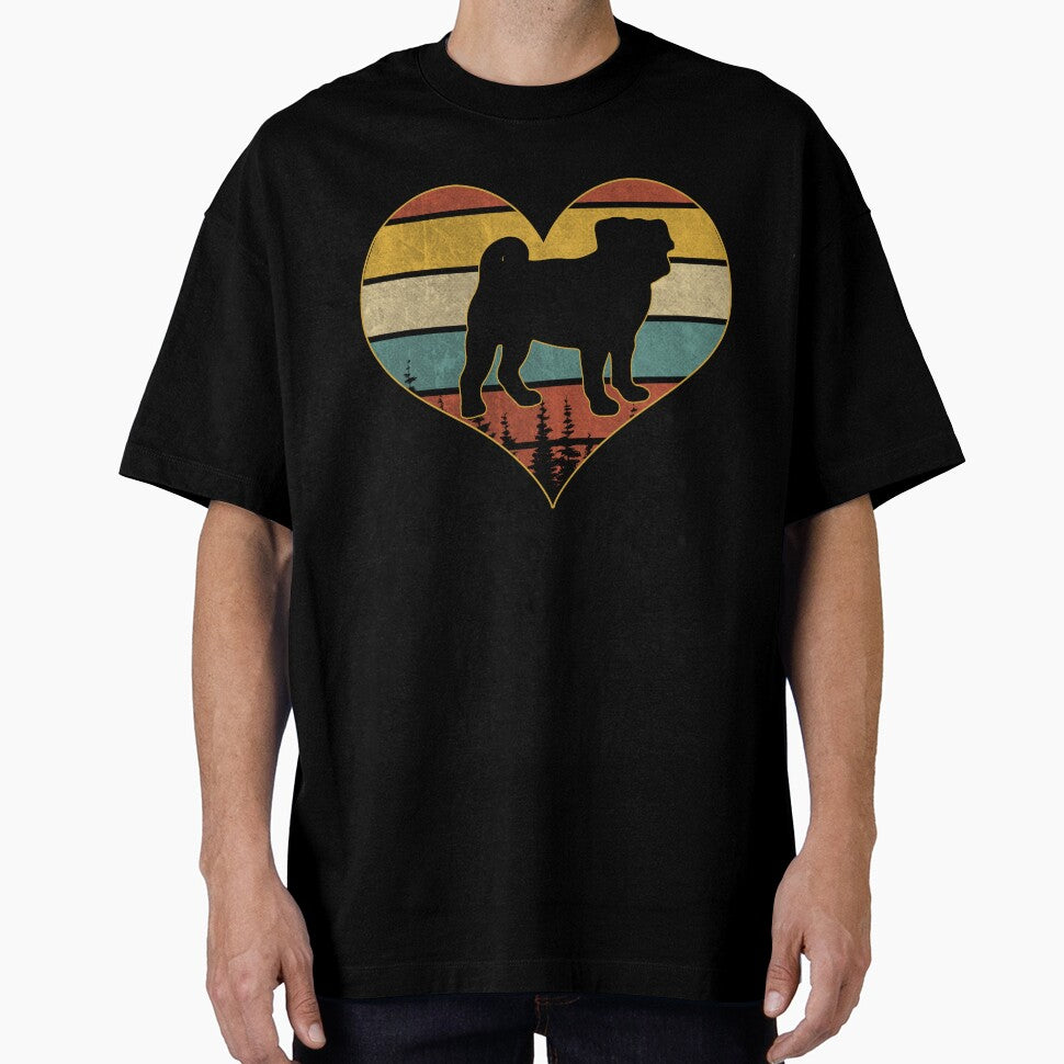 Retro vintage pug heart by gastonfongemie