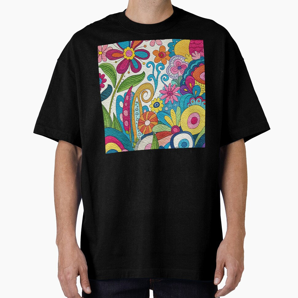 Retro 1960's Colorful Vibrant Floral Hippie Art Designs by DEC02