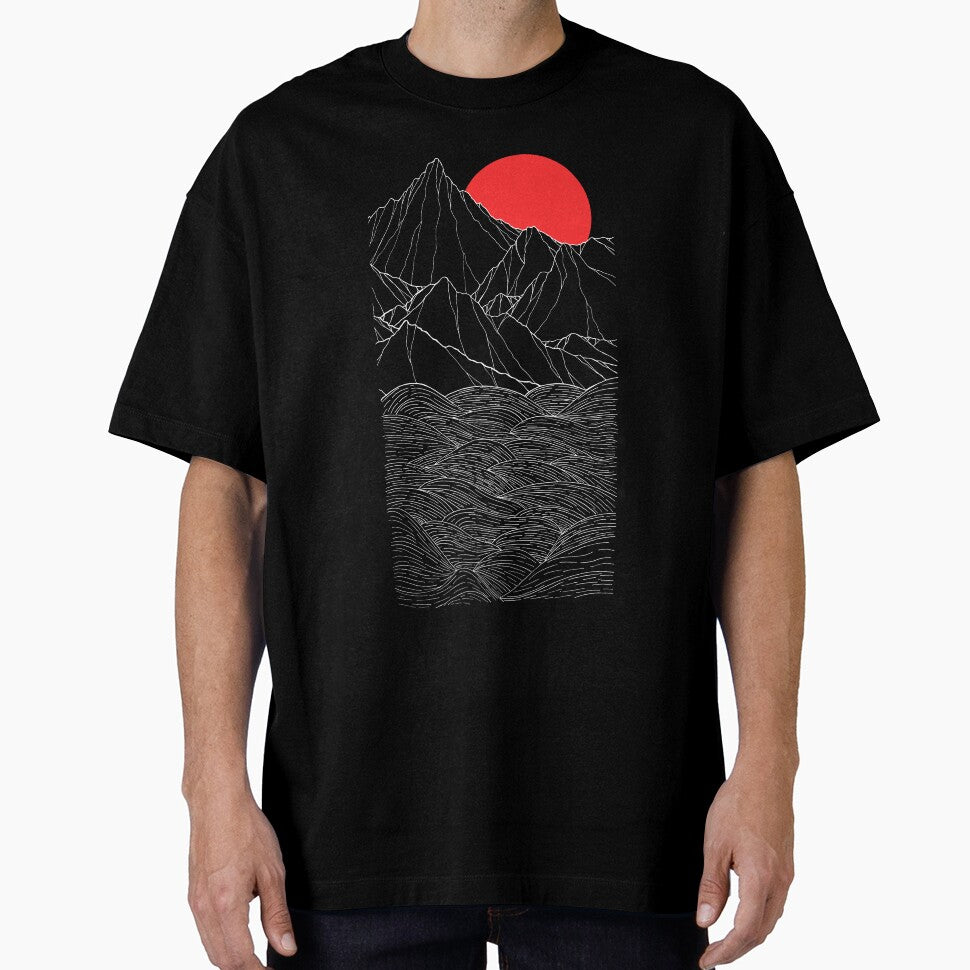 The red sun cliffs by Swadeillustrations