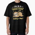 Lazy Sloth Office Humor I'm In A Meeting Nap by ucedamarcelo
