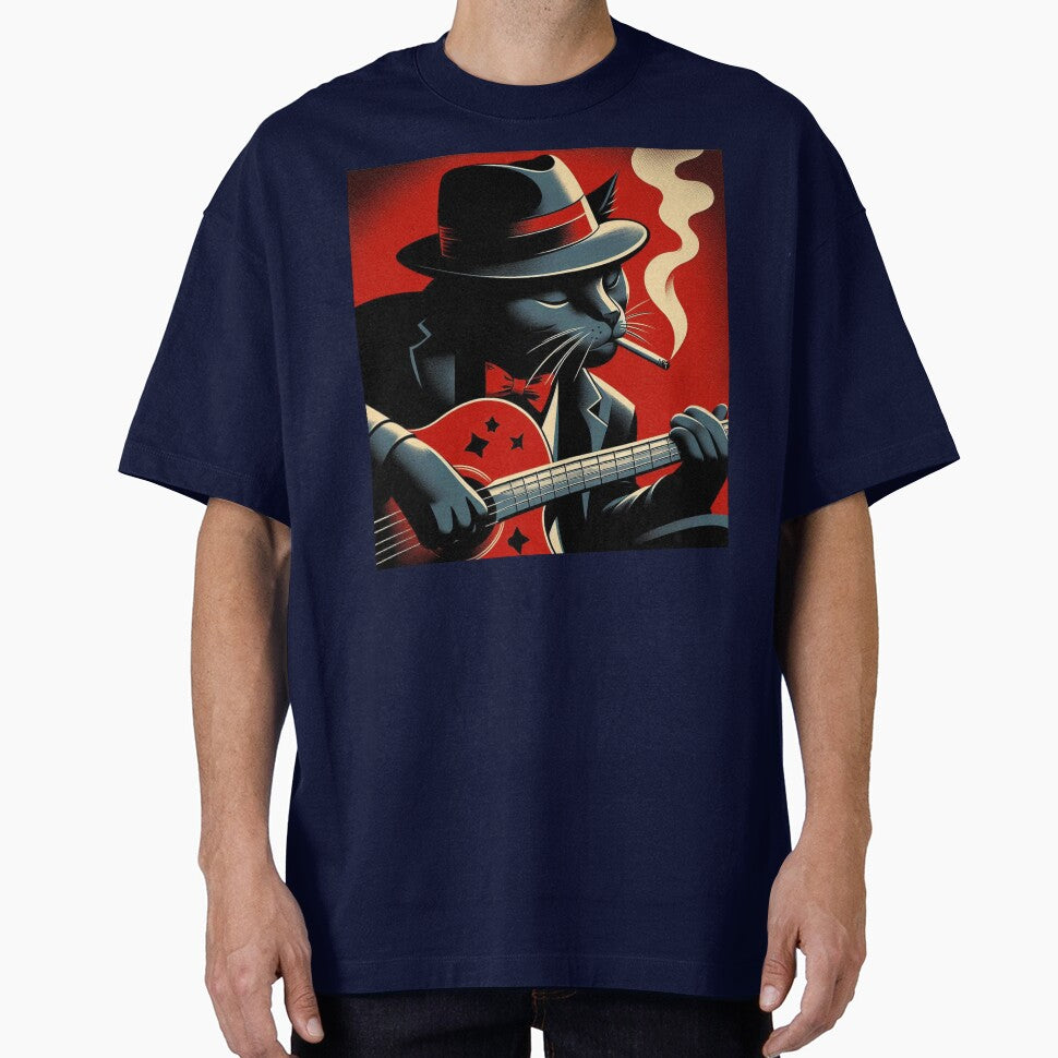 Black Cat Blues Guitar Player - no Border by KenRinkel