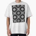 RETRO BLACK WHITE AND GREY DAYZ PATTERN FOR FUNKY LIVING SPACES by ozcushionstoo