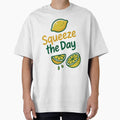 Squeeze the Day Funny Lemon Pun Sticker by Hermits-Loft