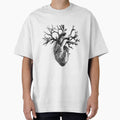 Anatomical Heart Tree Design | Black and White Surreal Botanical Anatomy Art by inkoutninja