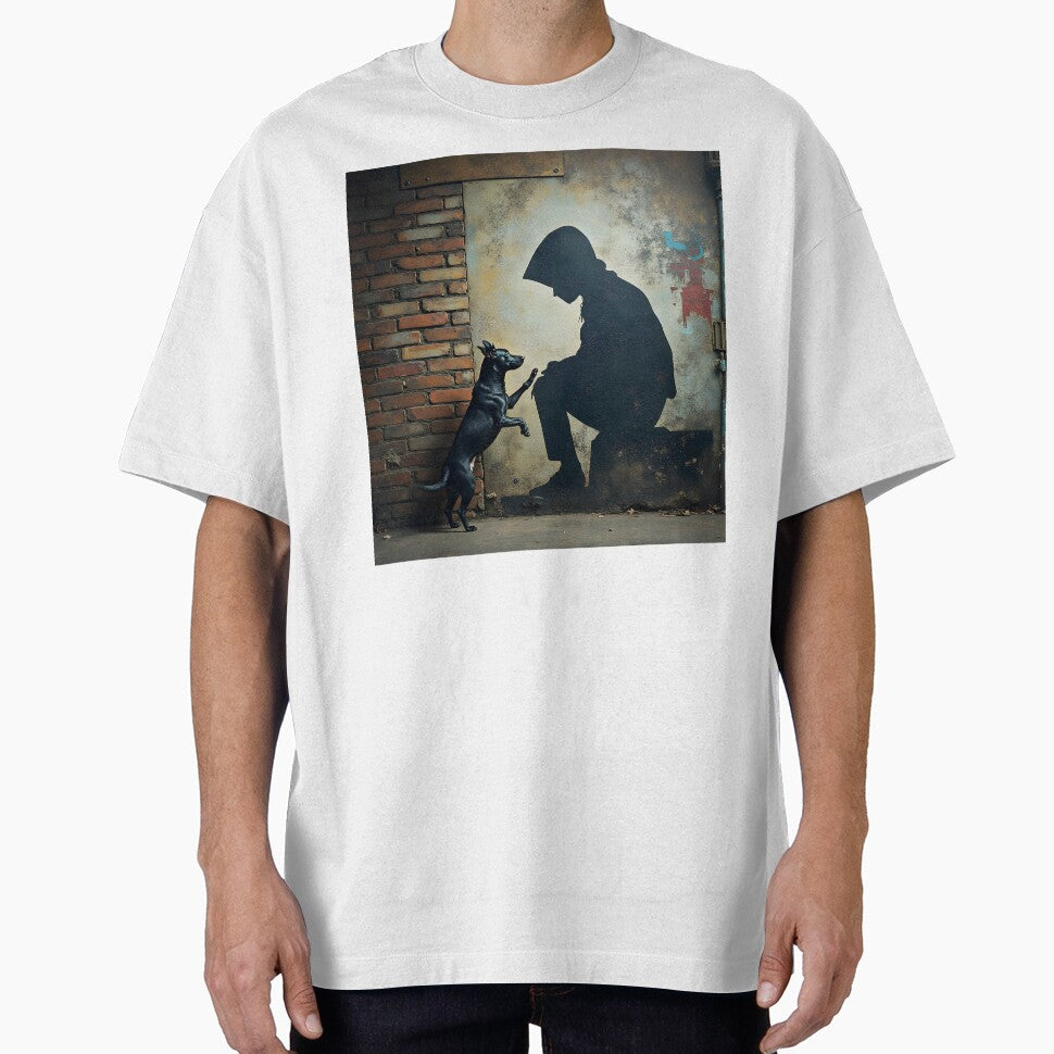 Silent Connection – Street Art Shadow & Dog by Huskyyy Designs