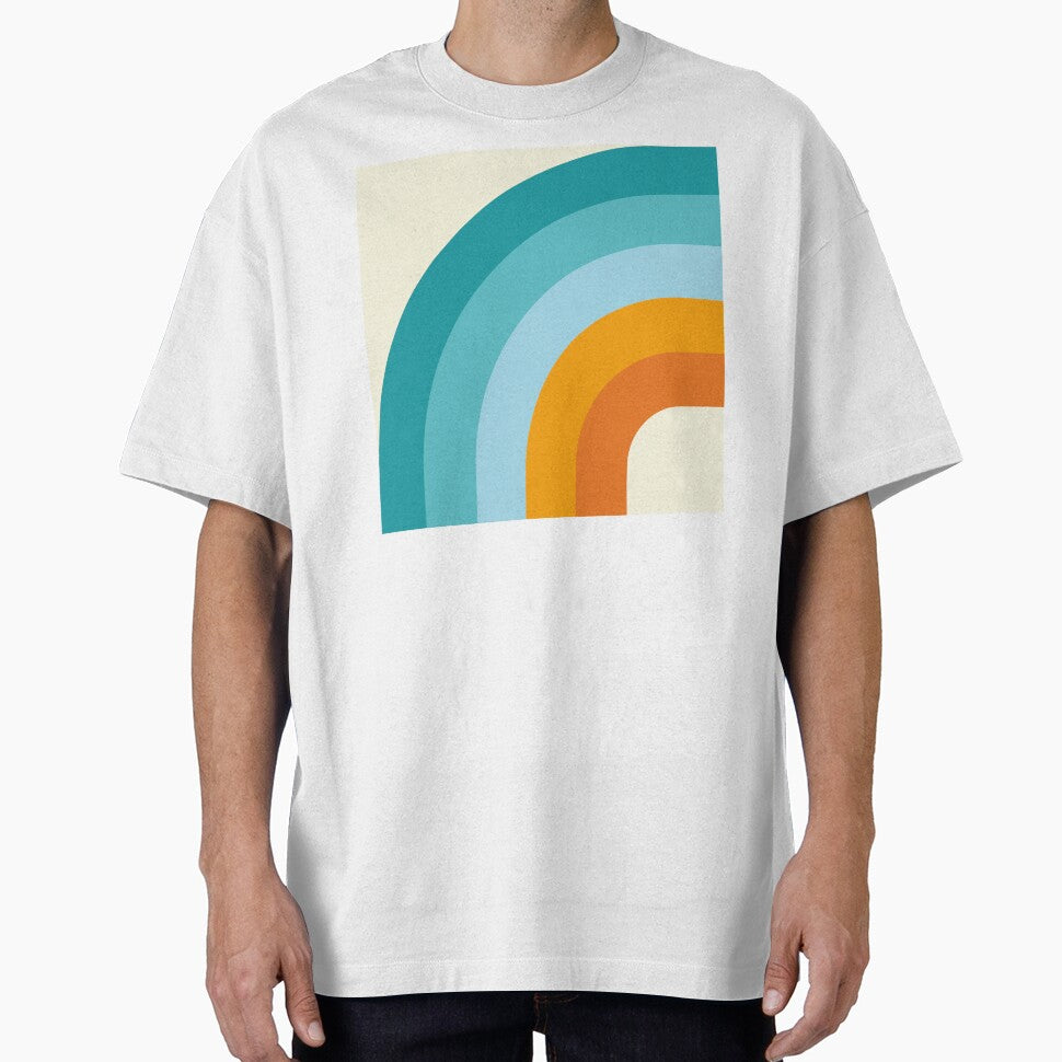 Mid Century Modern Rainbow - Turquoise blue and Orange by JMgraphic