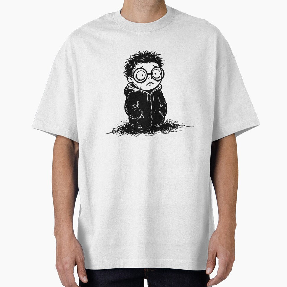 Worried Child Oversized Manga Hoodie by PixelStudioBe