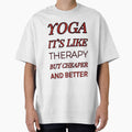 Yoga It'S Like Therapy But Cheaper And Better Red Rhinestone by TheIconSmith