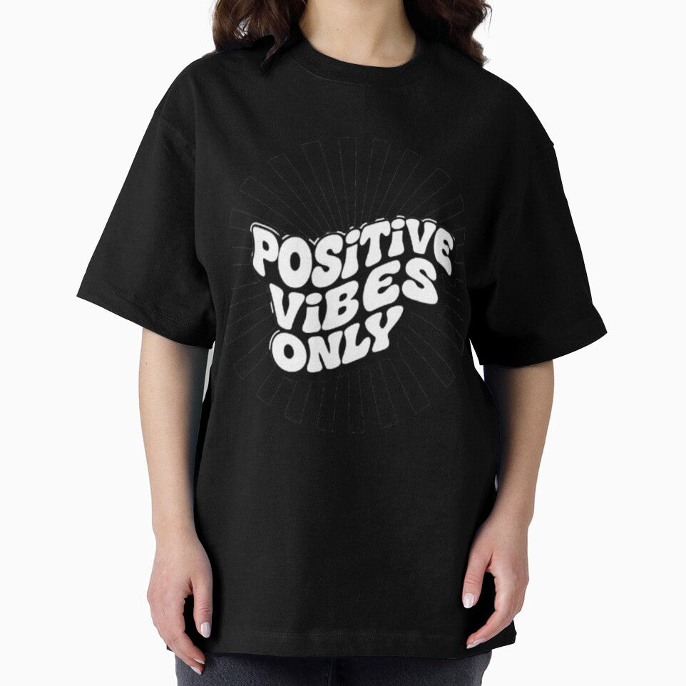 Retro 70s Positive Vibes Only Rainbow Sunburst Typography by zdzdesigner