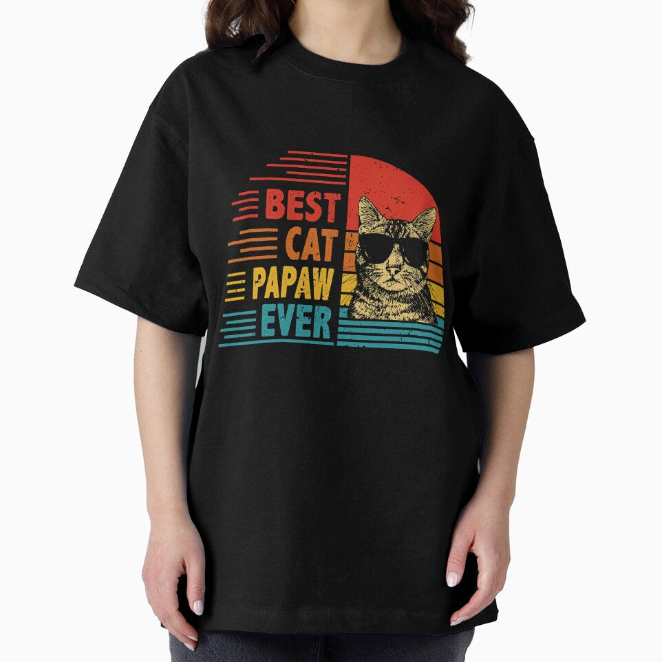 Vintage Retro Best Cat Papaw Ever Funny Cat Lover Father's Day Gift by EdwinaEmmanoiCo