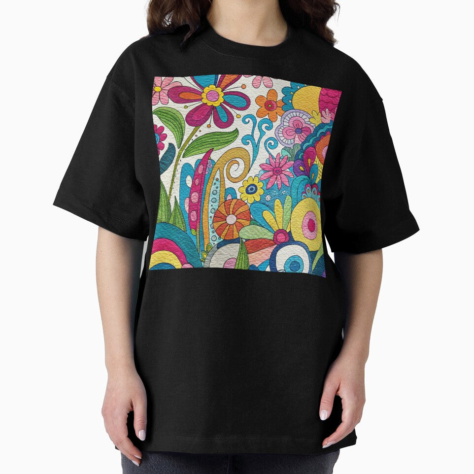 Retro 1960's Colorful Vibrant Floral Hippie Art Designs by DEC02