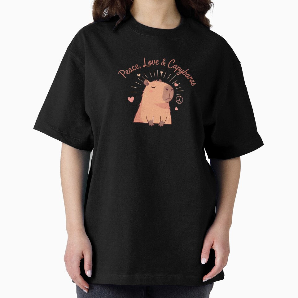 Peace Love & Capybaras - Radiant Serenity Animal Art by FreshPrintCo