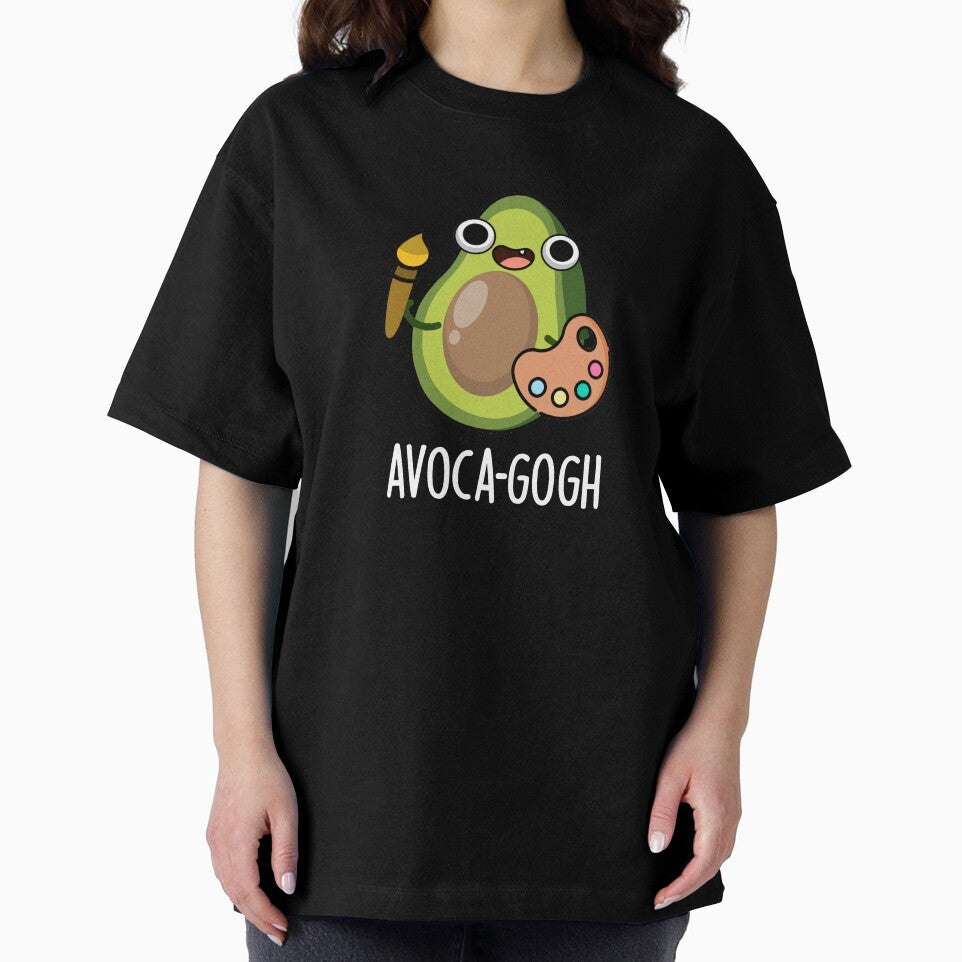 Avoca-gogh Funny Avocado Artist Pun (Dark BG) by punnybone