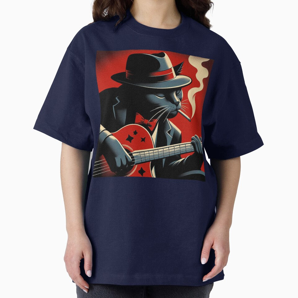 Black Cat Blues Guitar Player - no Border by KenRinkel