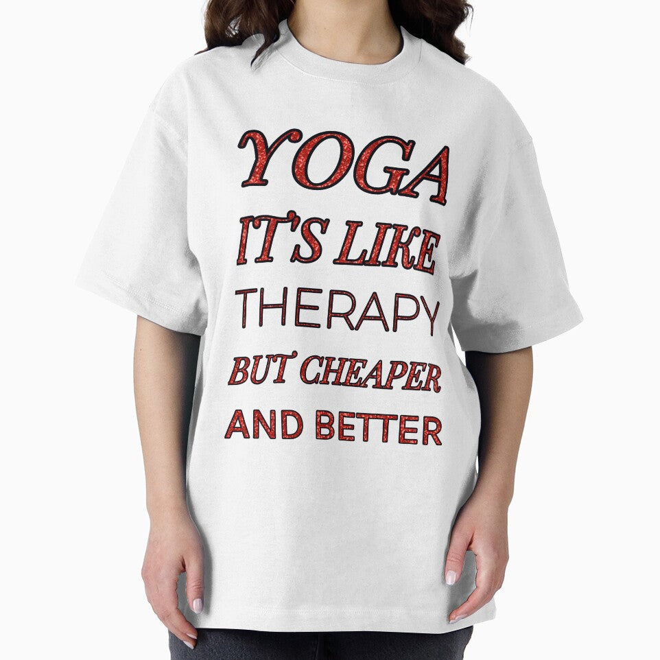 Yoga It'S Like Therapy But Cheaper And Better Red Rhinestone by TheIconSmith