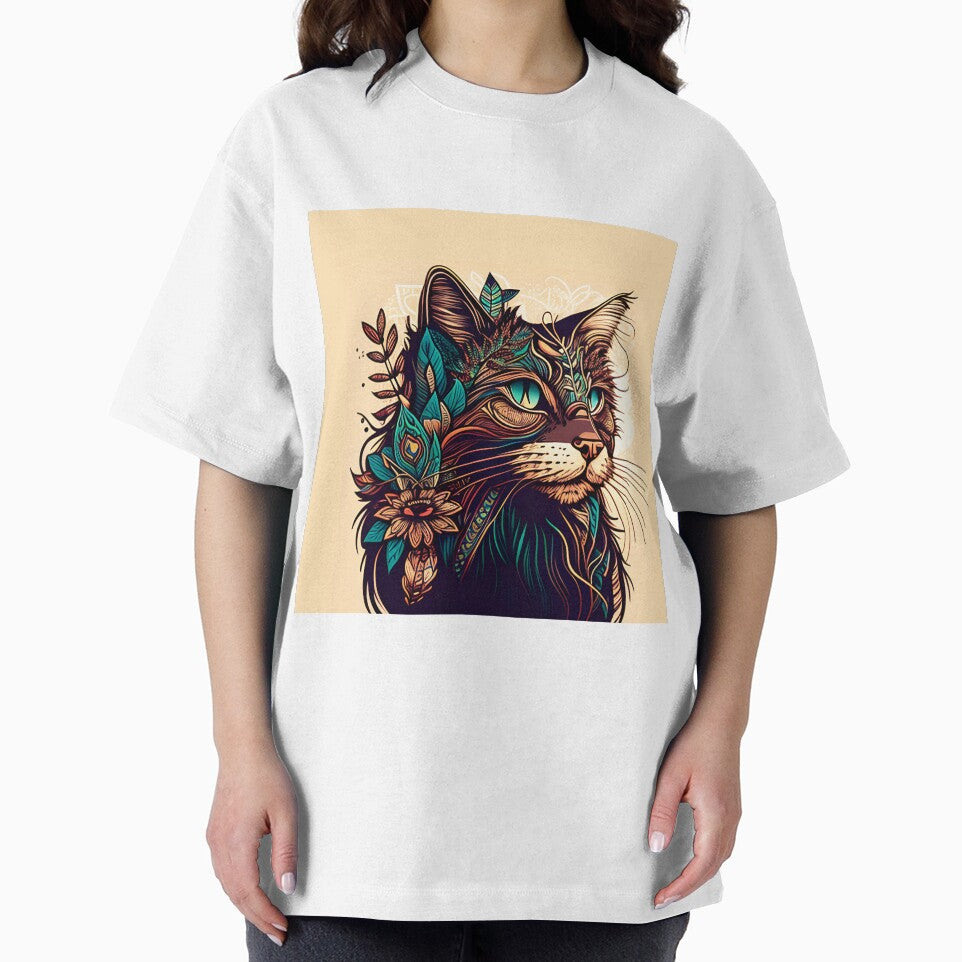 Lady Cat Hippy Cat Boho Beautiful by bernardbowman