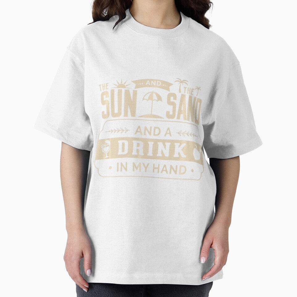 SLIM FIT Sun Sand Drink in my hand Beach shore beer alcohol by fickelellrunp