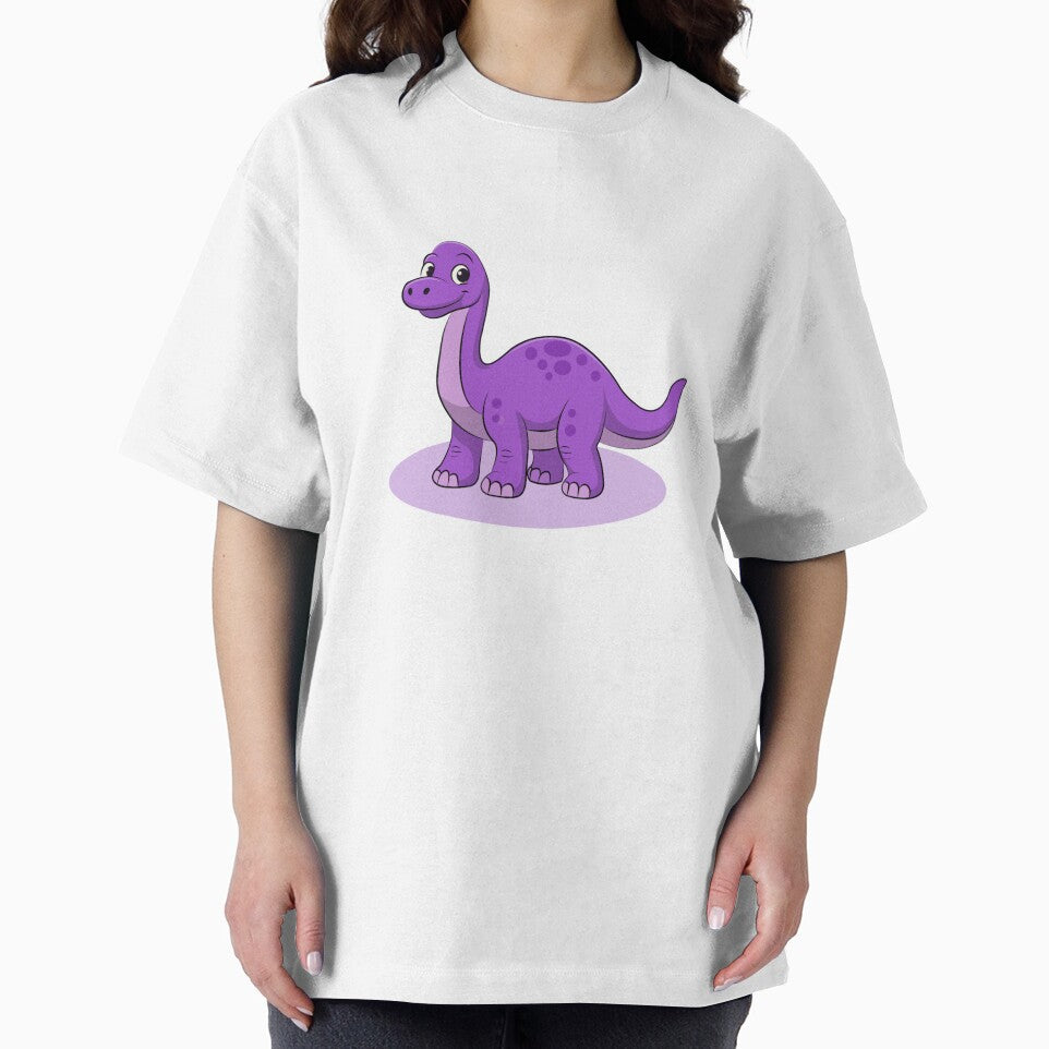 Cute Purple Spotted Sauropod Dinosaur Cartoon by LunaPixelStudio