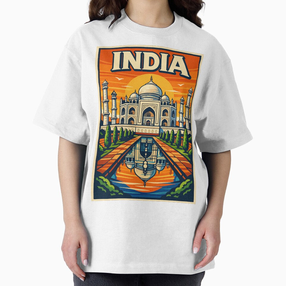 Vintage India Travel Poster: Taj Mahal Agra Art by arfindo-indra