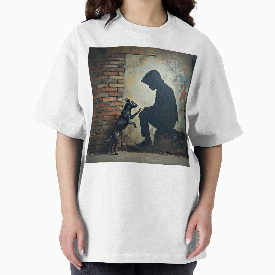 Silent Connection – Street Art Shadow & Dog by Huskyyy Designs