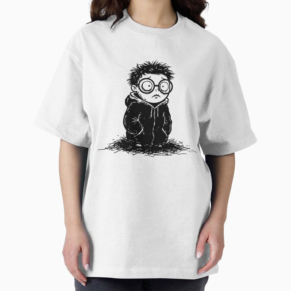 Worried Child Oversized Manga Hoodie by PixelStudioBe