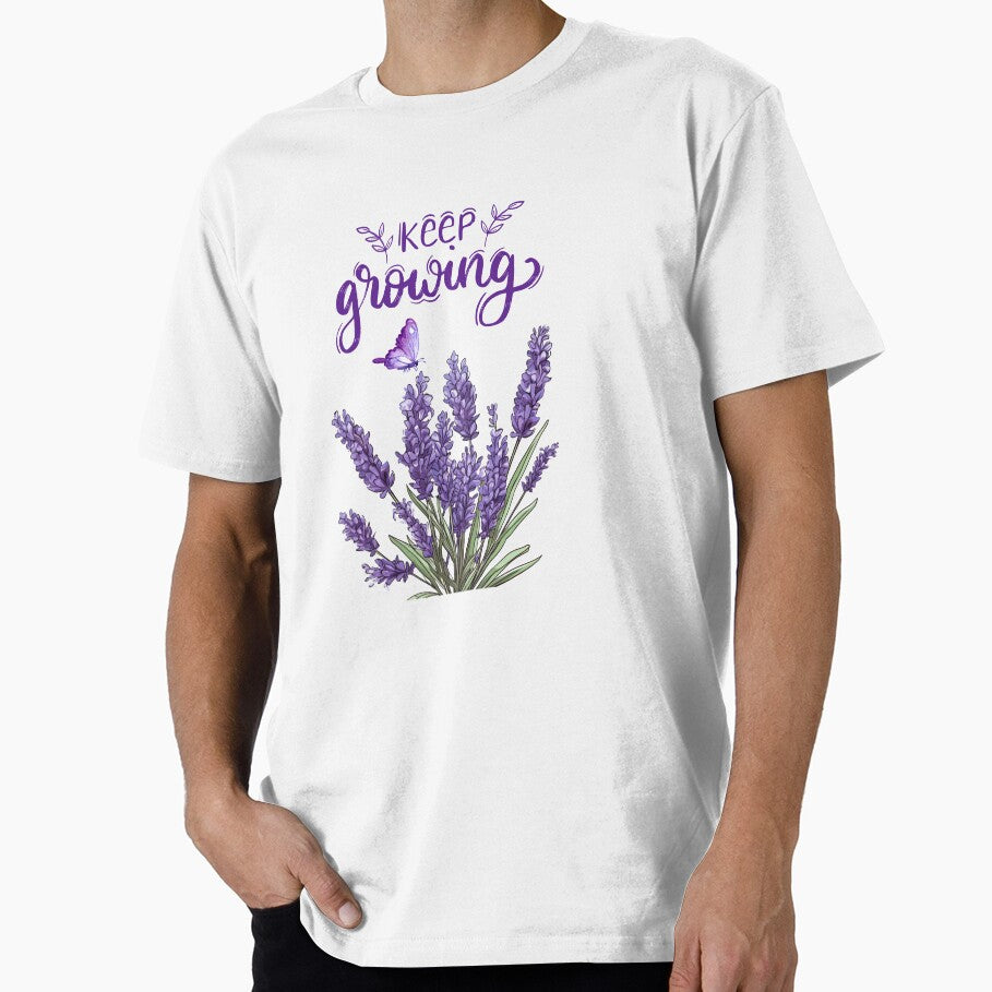 Keep Growing Affirmation with purple flowers by Fantacaroo Designs