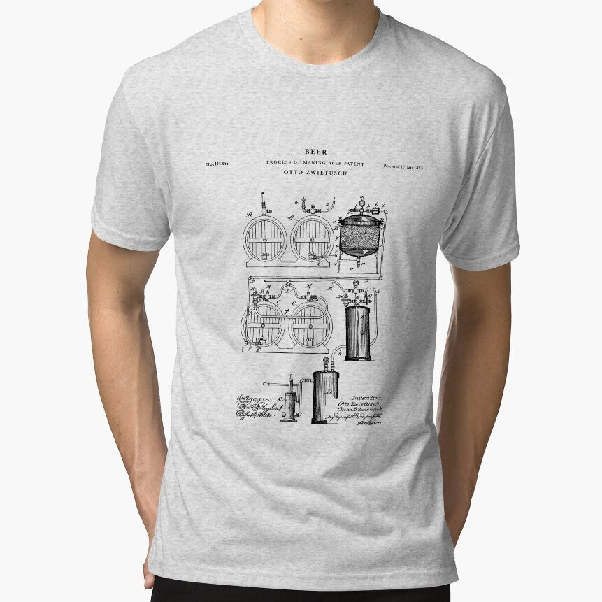 Beer Patent Drawing Blueprint by Vintago