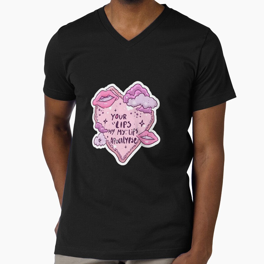 Your Lips My Lips Apocalypse T-Shirt | Pastel Goth Aesthetic Heart Sticker | Alt Pop Lyric Art , Indie Music by Pixie Bloom