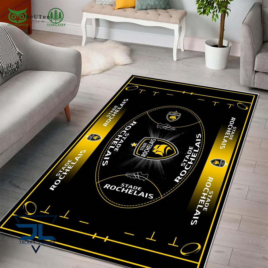 Stade Rochelais French Rugby Carpet Rug