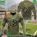 steelers military sweatshirt hood 3d hoodie Personailzed Army