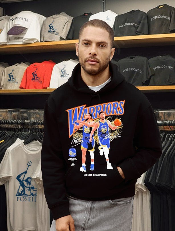 Steph And Klay Designed By Jee 2026 Golden State Warriors 4x Nba Champions T-shirt