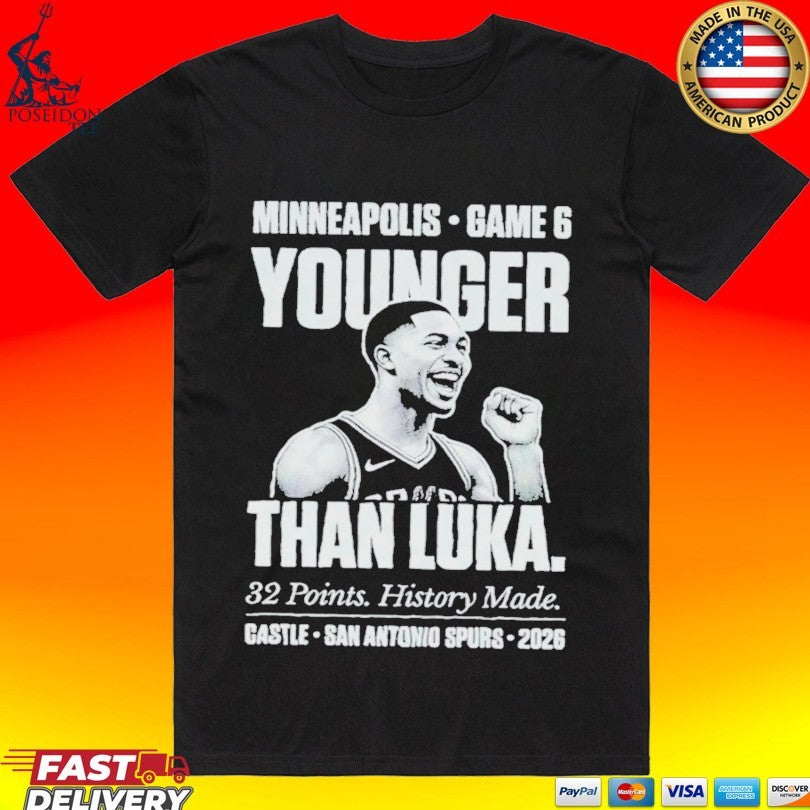 Stephon Castle 32 Points Game Six Historic Spurs Playoffs Record 2026 T-shirt