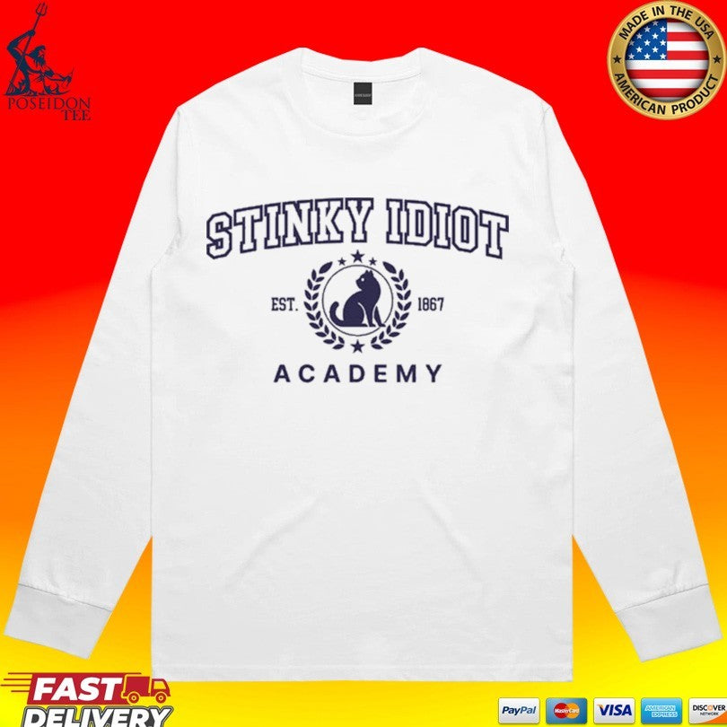Stinky Idiot Academy Est 1867 Cat T-shirt