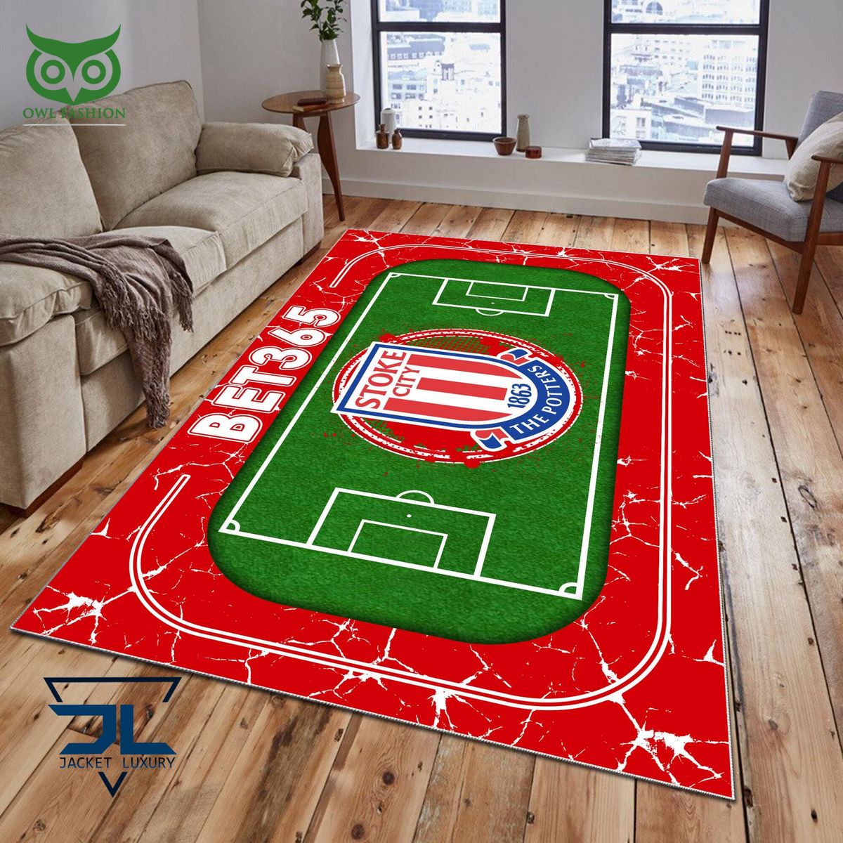 Stoke City FC English Football League EFL Premium Carpet Rug