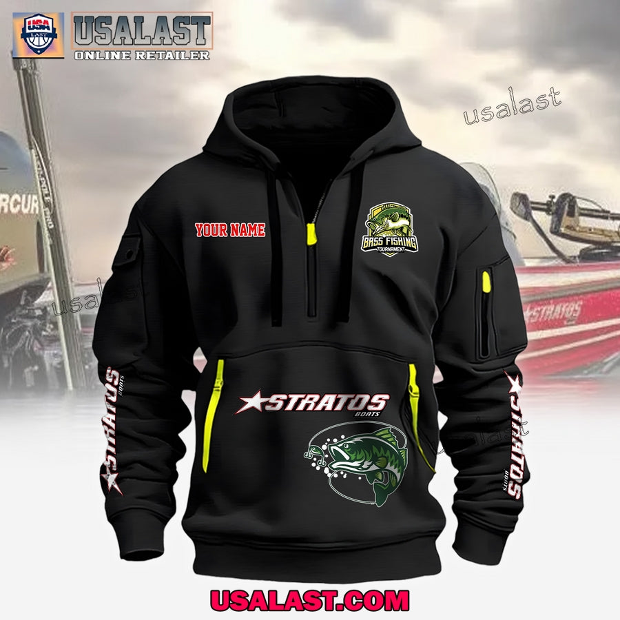 Stratos Boats Fishing Custom Name Heavy Hoodie