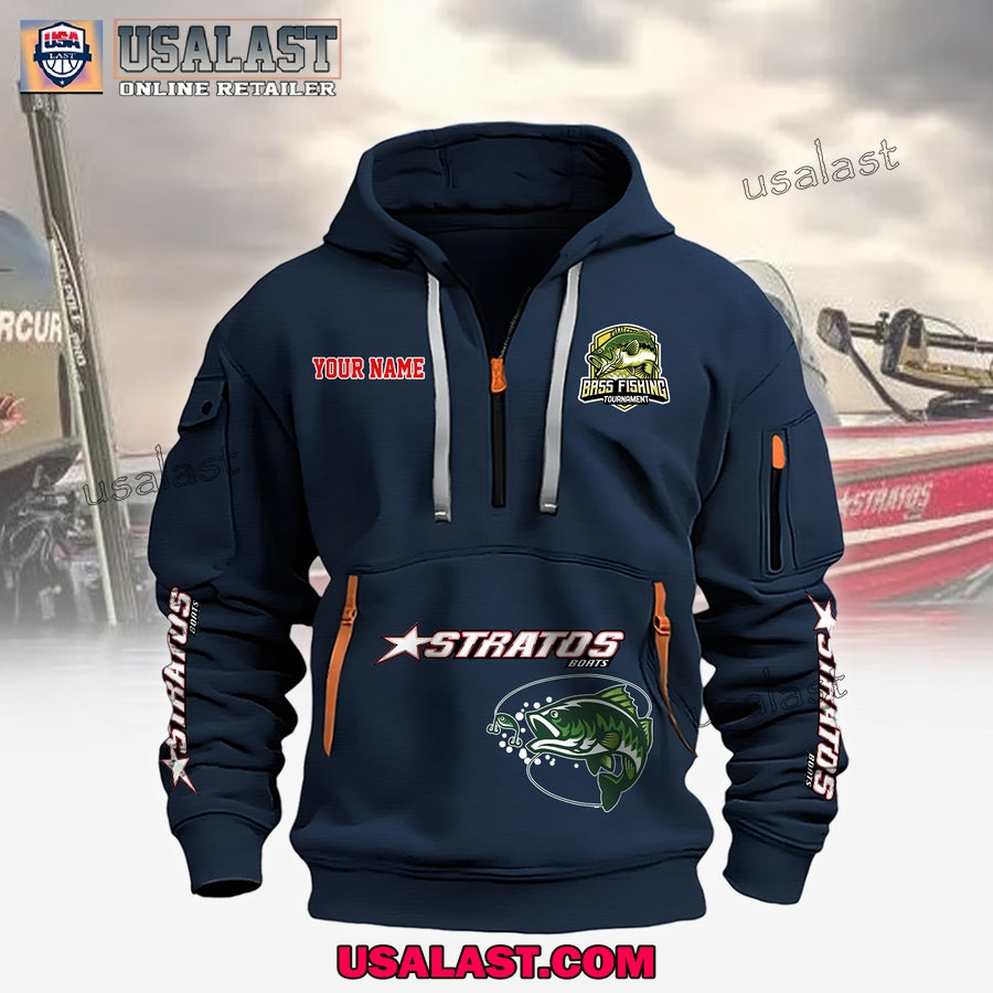 Stratos Boats Fishing Custom Name Heavy Hoodie