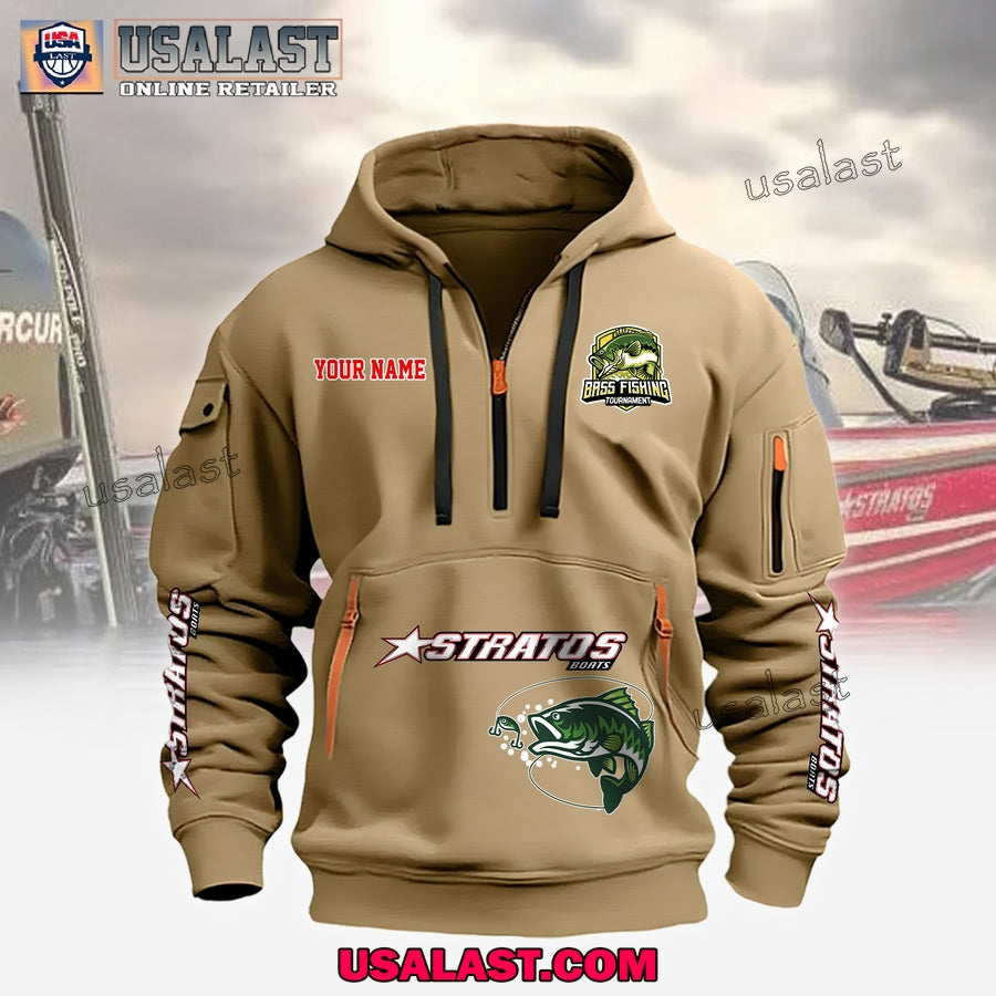 Stratos Boats Fishing Custom Name Heavy Hoodie