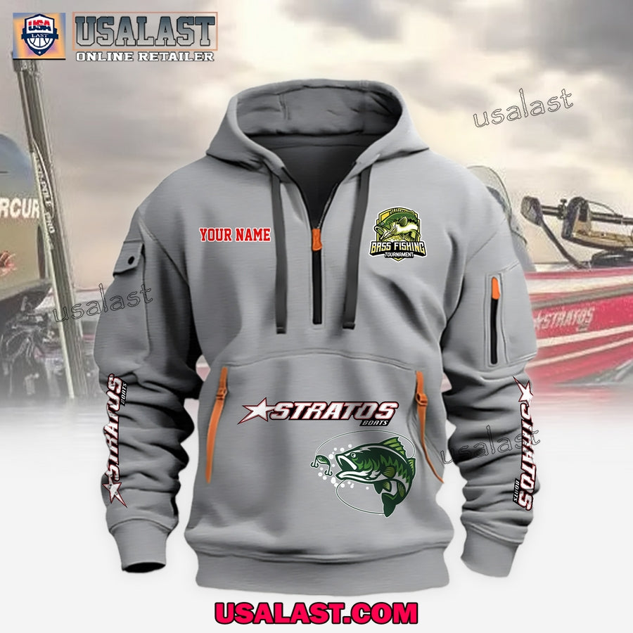 Stratos Boats Fishing Custom Name Heavy Hoodie