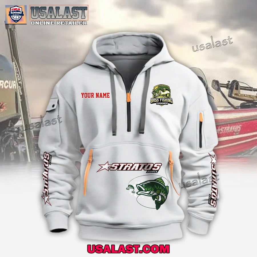Stratos Boats Fishing Custom Name Heavy Hoodie