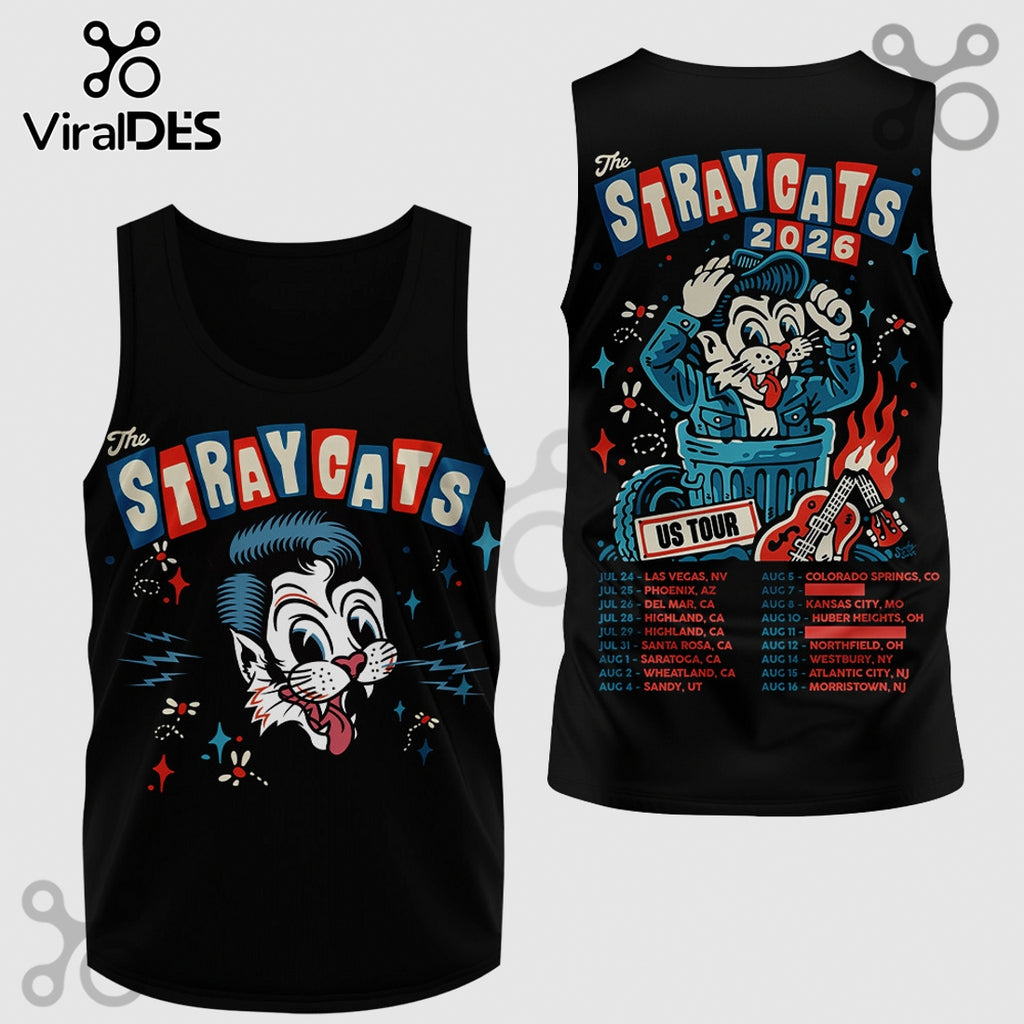 Stray Cats 2026 US Tour Rockabilly Style Premium Graphic T-Shirt