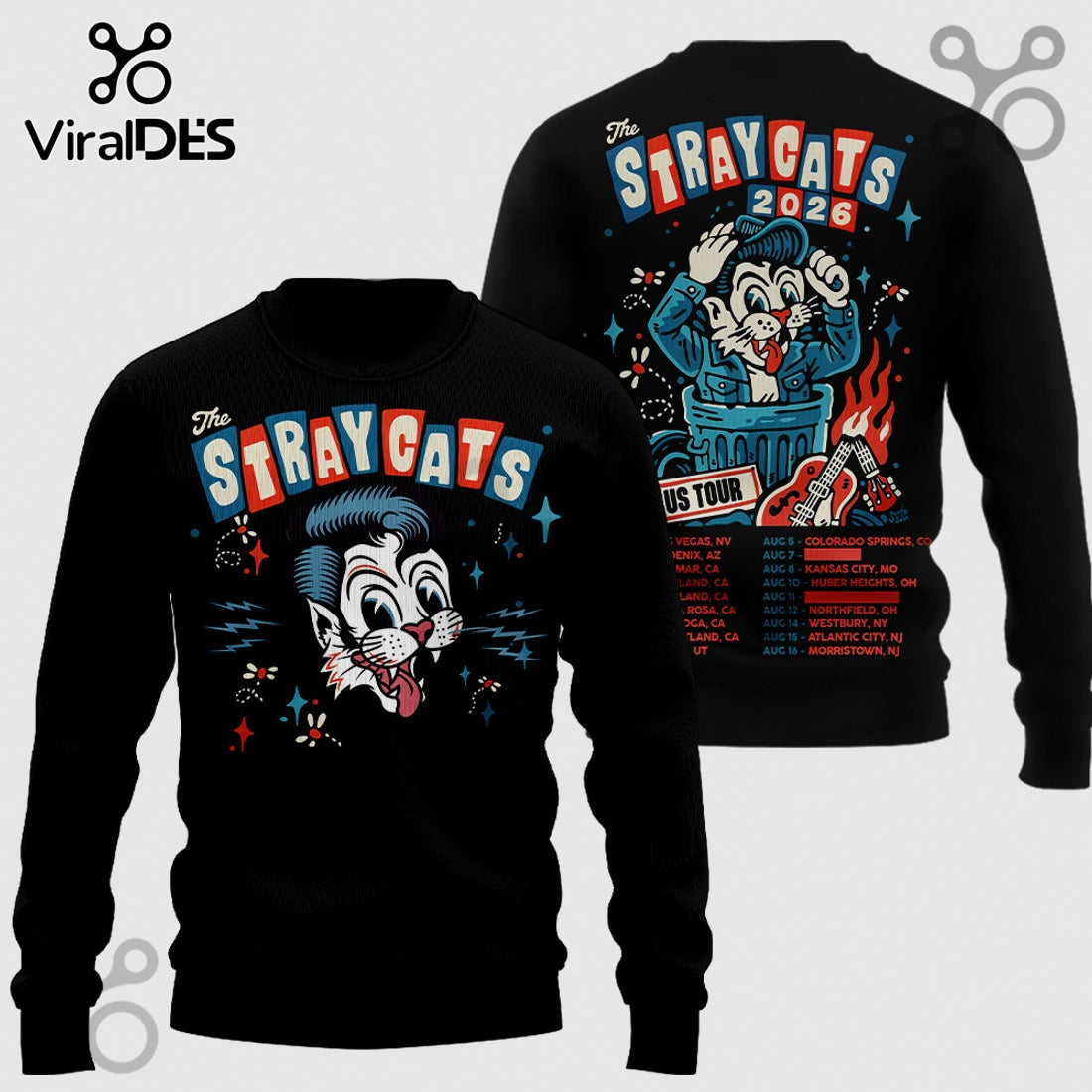 Stray Cats 2026 US Tour Rockabilly Style Premium Graphic T-Shirt