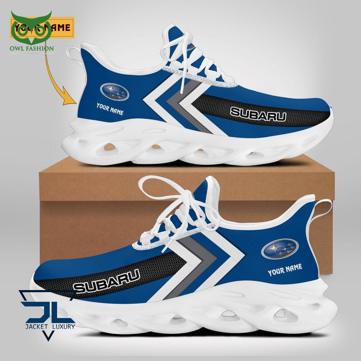 Subaru Car Brand Logo Customized Max Soul Shoes