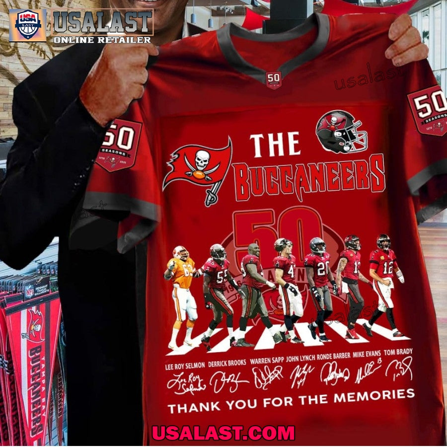 Tampa Bay Buccaneers 50th Anniversary V-neck Jersey Shirt