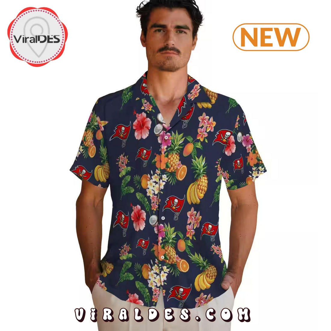 Tampa Bay Buccaneers Hibiscus x Fruit Hawaiian Shirt