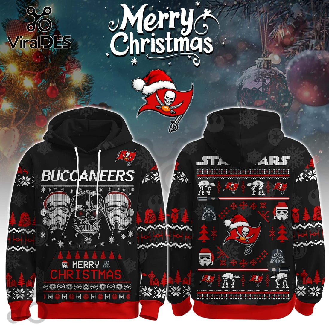 Tampa Bay Buccaneers Merry Christmas The Force Edition Hoodie 2025