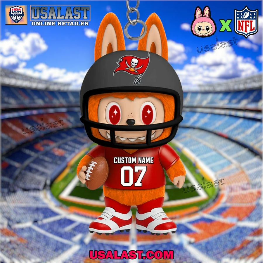 Tampa Bay Buccaneers x Labubu Monster Custom Acrylic Keychain, Decoration Ornament