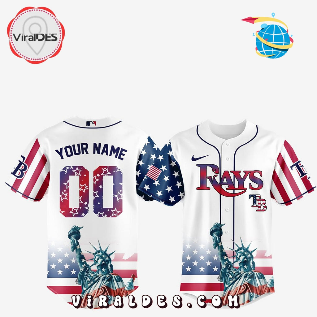 Tampa Bay Rays Custom Independence Day Baseball Jersey